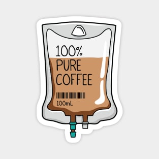 100% Pure Coffee IV Bag for medical and nursing students, nurses, doctors, and health workers who are coffee lovers Magnet