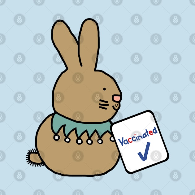 Funny Bunny with Vaccinated Sign by ellenhenryart