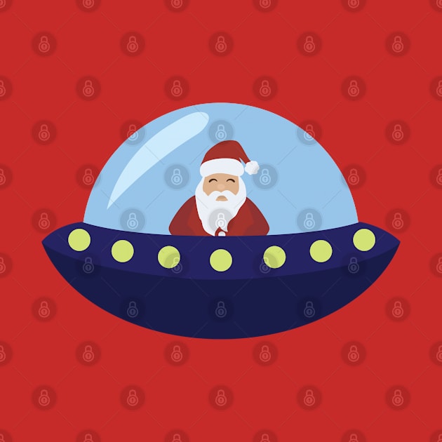 Santa flying UFO by holidaystore