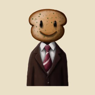 Suit Wearing Breadman with a smiley face T-Shirt