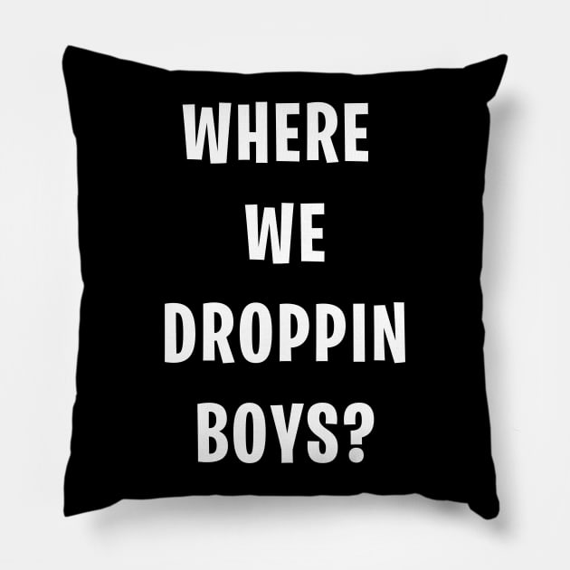 Where We Drop In - Battle Royale T-Shirt Pillow by mangobanana