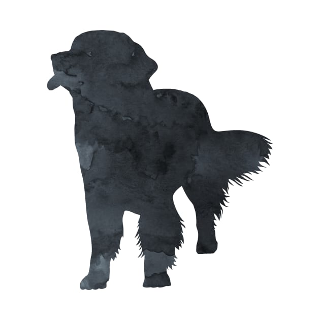 Newfoundland Dog Newfie Art Black Silhouette by BittenByErmines