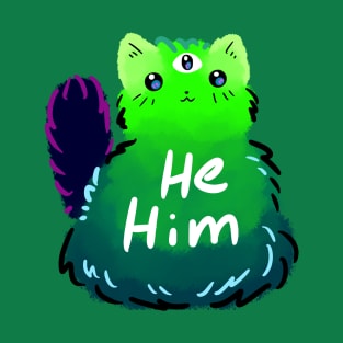 He Him Triclops Alien Cat T-Shirt