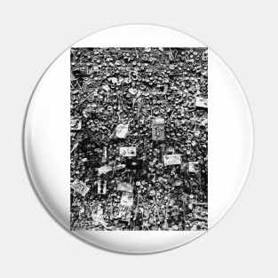 Black and White Gum Wall, Photography, Seattle, USA, America Pin