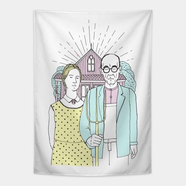 American Gothic Tapestry by astronaut