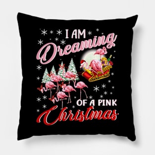 I Am Dreaming Of A Pink Christmas Flamingo Cute Pillow