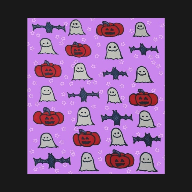 Halloween Party Print on Purple by DanielleGensler