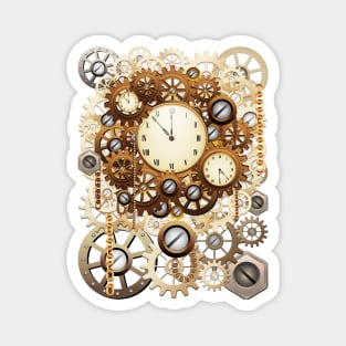 Steampunk Clocks and Gears Vintage Style Magnet