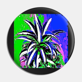 Cactus Glory Blue and White Pin