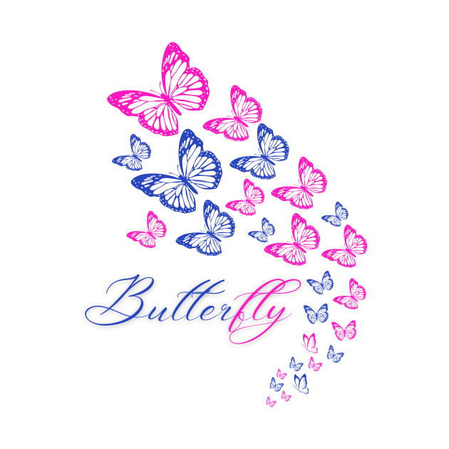 BLUE AND PINK BUTTERFLY by TheSisters