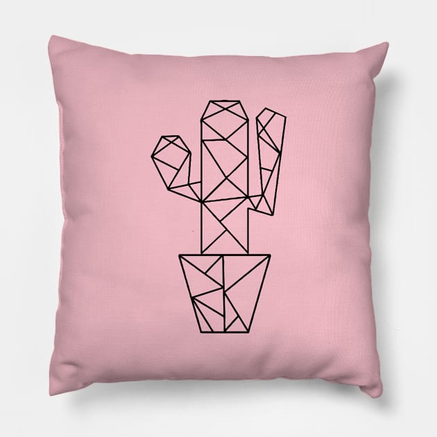 Cactus vase - Cactus Geometric - Geometric Art Pillow by Tilila