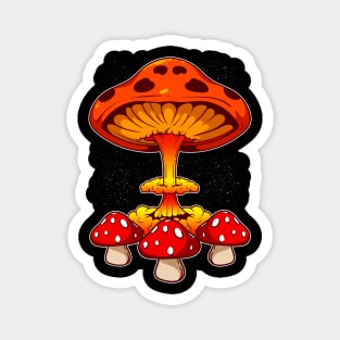 Red Mushrooms Mushroom Cloud Magnet