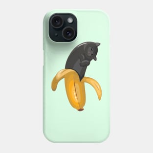 Cute Banana Black Cat Phone Case