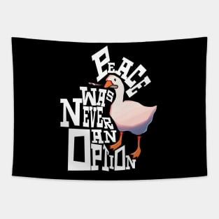 Peace was never an option - evil goose with Knife Tapestry