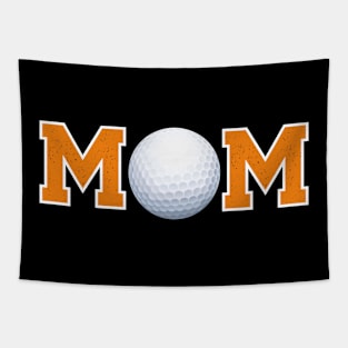 Golf Mom Orange Tapestry