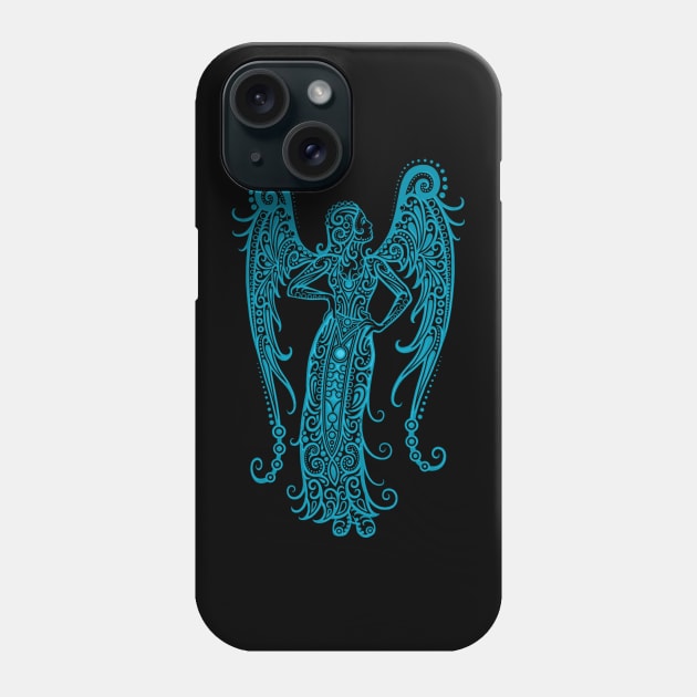 Blue Virgo Zodiac Sign Phone Case by jeffbartels