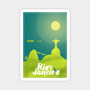 Rio De Janeiro - Artdeco Snow Globe (Vertical Version) Magnet