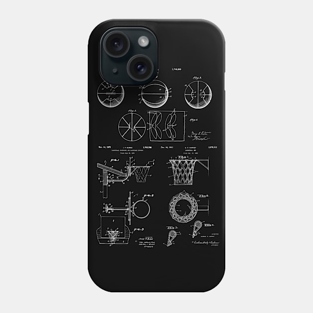 Basketball Fan Gift - Basketball Patent Images Phone Case by MadebyDesign