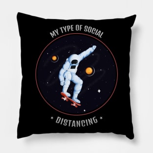 Social Distancing Space Skateboarding Pillow