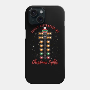 Easily Distracted By Drag Racing Merry Christmas Funny Christmas Tree Lights Holiday Racing Xmas Tree Phone Case