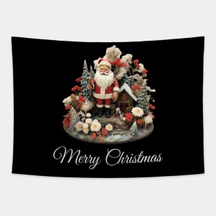 Festive Santa - Traditional Winter Scene Christmas Diorama Tapestry