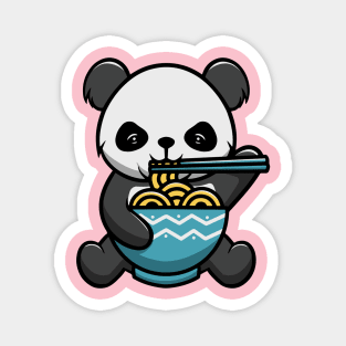 Cute Panda Eating Ramen Magnet