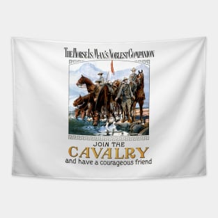 Vintage US Army Cavalry Recruiting Poster Tapestry