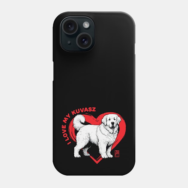 I Love My Kuvasz - I Love my dog - Protective dog Phone Case by ArtProjectShop