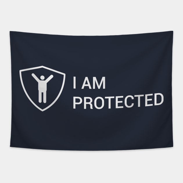 I am protected and i happy Tapestry by artfarissi