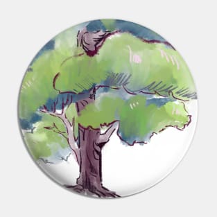 Watercolor tree Pin