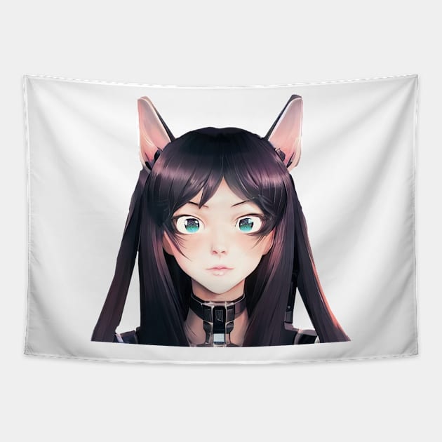 Girl Neko cats kawaii cute Tapestry by Redi-Cati