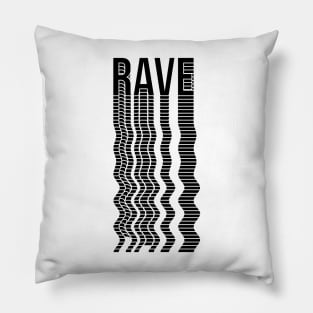 rave typography logo design Pillow