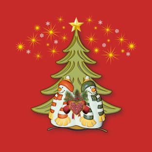 Snowman Love - Stars and Tree T-Shirt