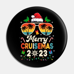 Merry Cruisemas 2023 Christmas Santa Reindeer Cruise Retro Pin