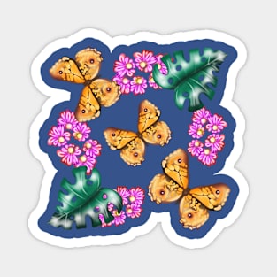 Butterfly with flowers Magnet