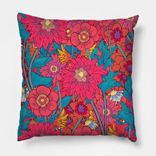 The pink garden flowers Pillow