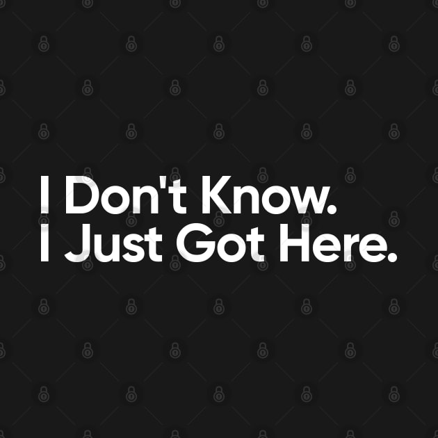 I Don't Know. I Just Got Here - Funny Quote by EverGreene