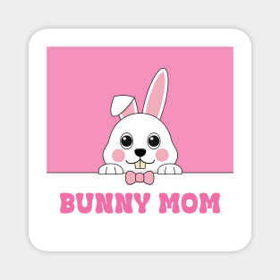 Cute Bunny Mom Pink Personalized Magnet