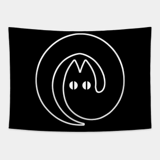 Black Cat Halloween Portal Spiral Tapestry