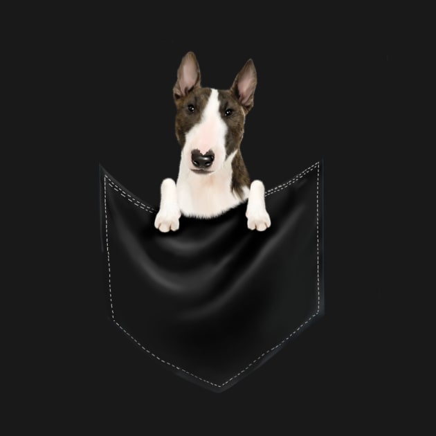 Bull Terrier dog inside Pocket, Funny Bull Terrier Lover by dukito