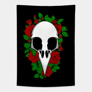 Crow skull and roses Tapestry