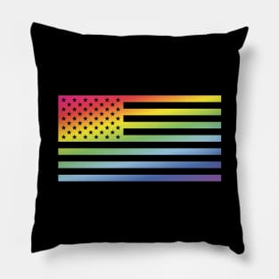 Stars And Stripes / Rainbow Flag (America) Pillow