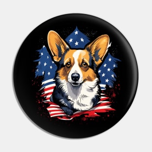 Patriotic Corgi Pin