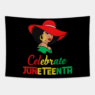 African Black Girl Toddler Girls Kids Celebrate Juneteenth Tapestry