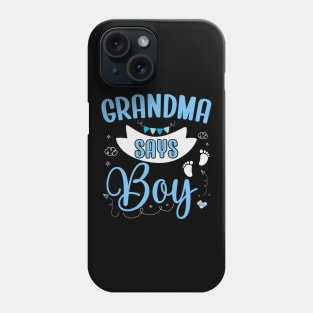 Grandma says Boy cute baby matching family party Phone Case