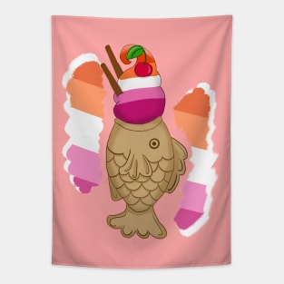 Pride Taiyaki Ice cream-Lesbian flag Tapestry
