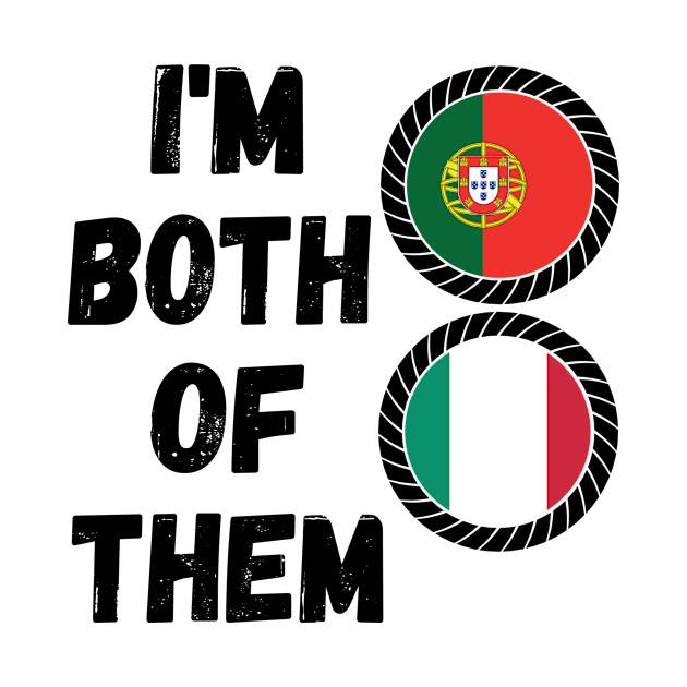 Half Portuguese Half Italian Heritage Portugal Roots & Italia DNA Family Flag Design by OriginalGiftsIdeas