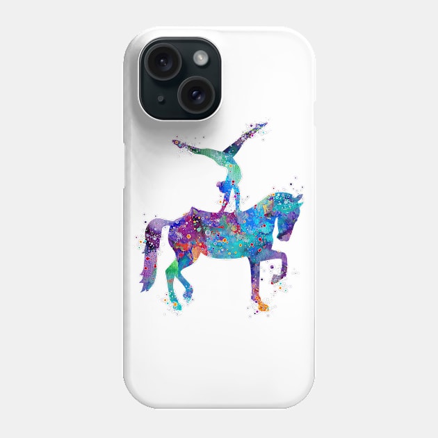 Girl Equestrian Watercolor Painting Phone Case by LotusGifts