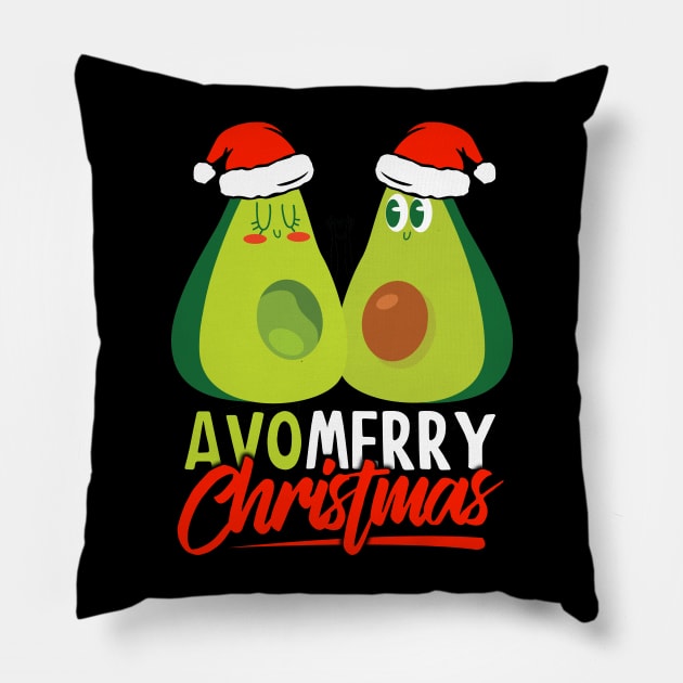 Funny Avocado Christmas - Avo Merry Christmas Pillow by SomedayDesignsCo