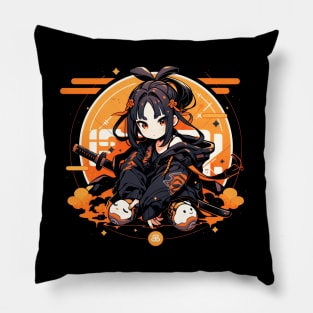 Kawaii urban ninja girl Pillow